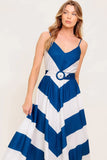 COASTAL CHARM MIDI DRESS NAVY WHITE