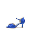 Elegant Blue Pump with Silver Buckle Accent