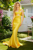 47020 Ava Presley Ruched Bodice One Shoulder Dress