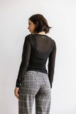 Marie Sheer Top in Black FINAL SALE