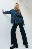 Natasha Wide Leg Jeans in Navy