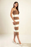 ROMANTIC AFTERNOON STRAPLESS KNIT DRESS