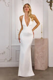Tessa Gown Off White Mermaid Halter Satin Gown
