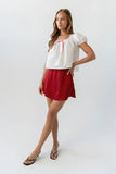Claire Poplin Blouse in Off White