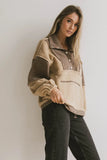 Indra Quarter Zip in Taupe FINAL SALE