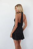 Amina Polka Dot Halter Mini Dress