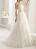 Stunning Top ruched Layered Gown With Beaded Tulle Straps