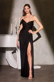Indira Gown Pleated Chiffon Dress with Scarf