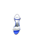 Pearl Open Toe Buckle Strap Chunky Heels