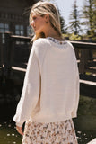 Annaleah Textured Sweatshirt in Cream FINAL SALE