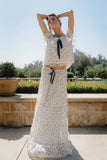 Simon Tiered Maxi Skirt in Blue