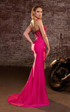 RAQUEL GOWN STRAPLESS DRESS WITH BEADED BODICE