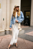 Beau Lace Trim Midi Skirt in Cream FINAL SALE