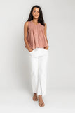Megan Button Up Tank in Terracotta