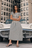 Erin Smocked Maxi Dress in Navy
