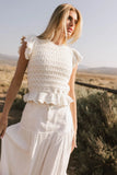 Shelly Ruffled Sweater Top in Ivory FINAL SALE