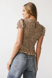 Ruth Smocked Top in Brown