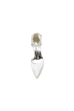 Pearl Beaded Pointed Toe Ankle Strap Chunky Heel