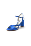 Simple Open Toe Block Heels with Ankle Strap