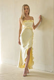 Adrianna Satin Ruffle Maxi Dress
