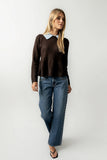 Libby Peplum Sweater in Brown FINAL SALE