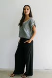 Hazel Embroidered Sweater Top in Grey FINAL SALE