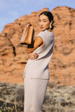Meilani Ribbed Sweater Vest in Taupe FINAL SALE