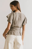 Whit Smocked Blouse in Olive FINAL SALE