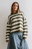 Beckam Striped Sweater in Olive FINAL SALE