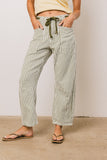 Jocelyn Barrel Jeans in Green Stripe FINAL SALE