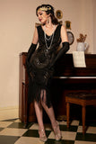 Black Bodycon Sequins Gatsby Party Dress