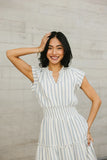 Claire Striped Maxi Dress in Blue