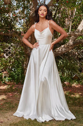 Lottie Gown Off White SATIN A LINE DRESS