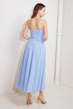 JOURNI STRIPED MIDI DRESS BLUE WHITE