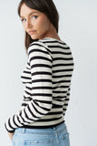 Waldorf Striped Top in Black