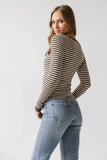 Kiya Striped Top in Brown