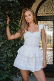 Vanessa Smocked Mini Dress in Off White
