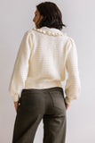Maureen Collared Cardigan in Oatmeal FINAL SALE