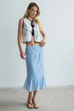 Gigi Polka Dot Midi Skirt in Blue