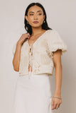 Sylas Embroidered Blouse in Ivory FINAL SALE