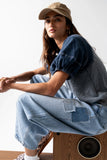 Rory Contrast Top in Denim FINAL SALE