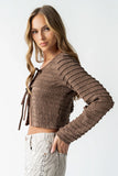 Jordy Textured Top in Brown FINAL SALE