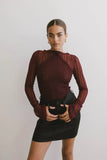 Linnea Lace Top in Burgundy FINAL SALE
