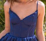 Maeve Corset Midi Dress Navy