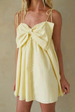 Bebe Button Up Bow Mini Dress