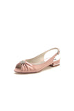 Glossy Fishmouth Sandals with Silver Metal Accents