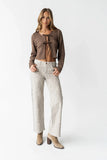 Jordy Textured Top in Brown FINAL SALE