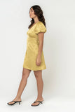 Brenna Floral Mini Dress in Chartreuse
