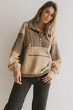 Indra Quarter Zip in Taupe FINAL SALE