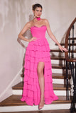 Norah Gown High Low Layered Chiffon Ball Gown With Choker